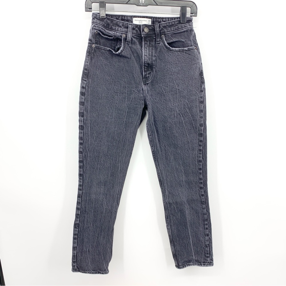 Abercrombie & Fitch Women Size 2 26 Jeans Black Denim Pants Curve Love Mom High